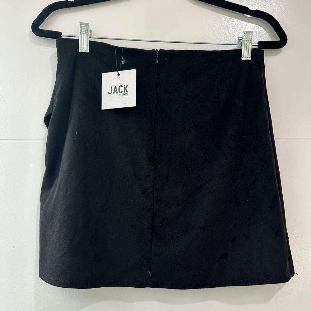Steve Madden Black Faux Suede Ruffle Mini Skirt Festival Chic | Size 2 - Picture 8 of 10